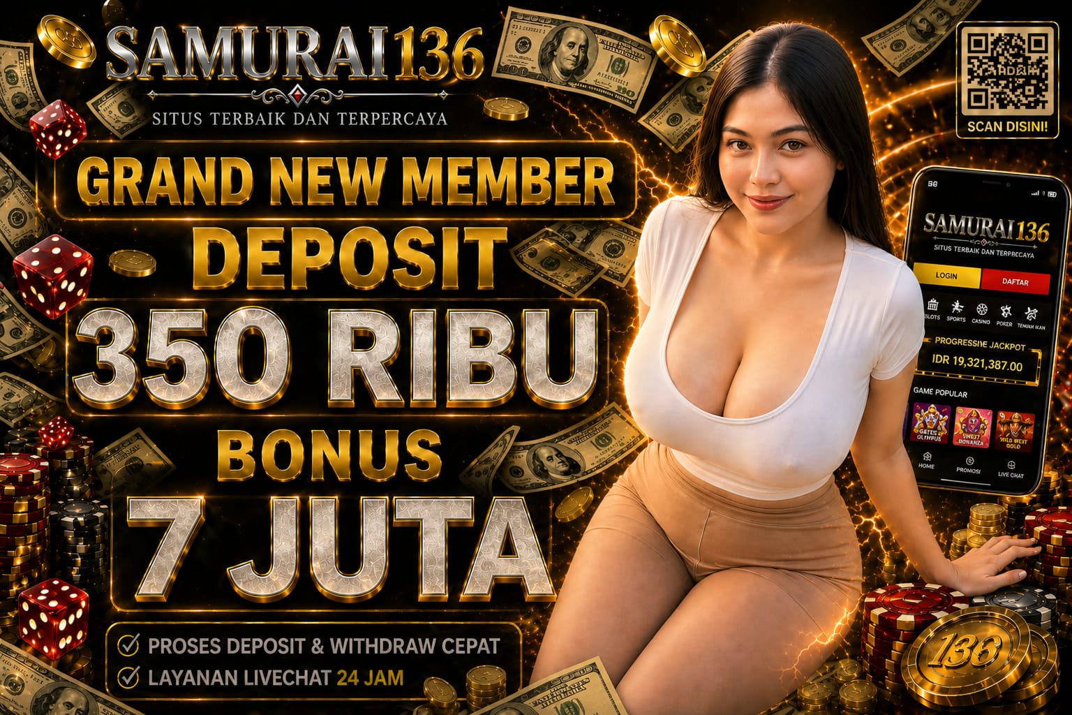 SAMURAI136 : Link Agen Slot Gacor Resmi Terbaru Bonus New Member 100% promo