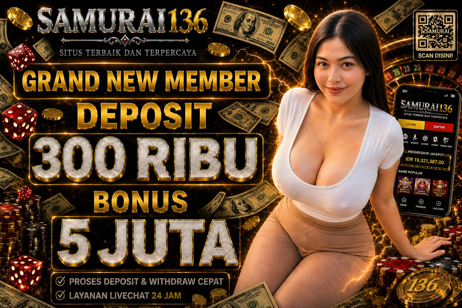 SAMURAI136 : Link Agen Slot Gacor Resmi Terbaru Bonus New Member 100% promo