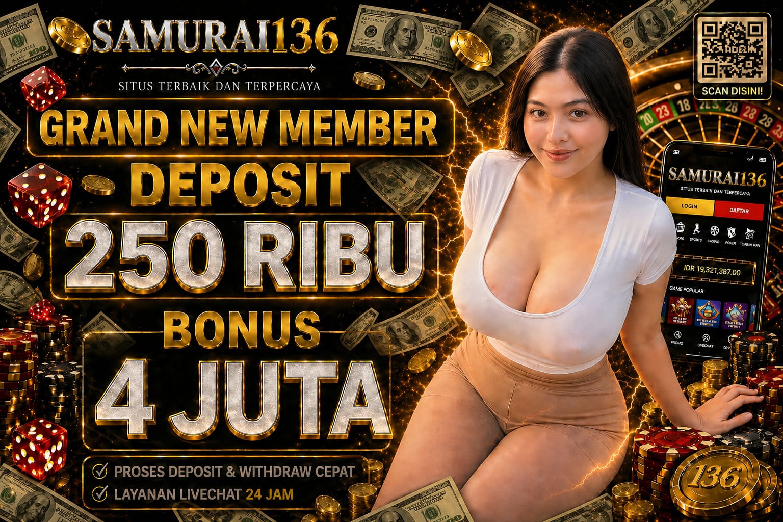 SAMURAI136 : Link Agen Slot Gacor Resmi Terbaru Bonus New Member 100% promo