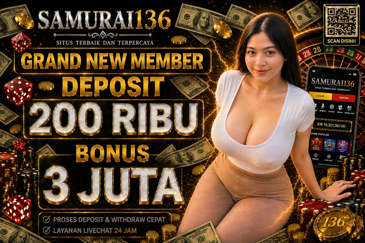 SAMURAI136 : Link Agen Slot Gacor Resmi Terbaru Bonus New Member 100% promo