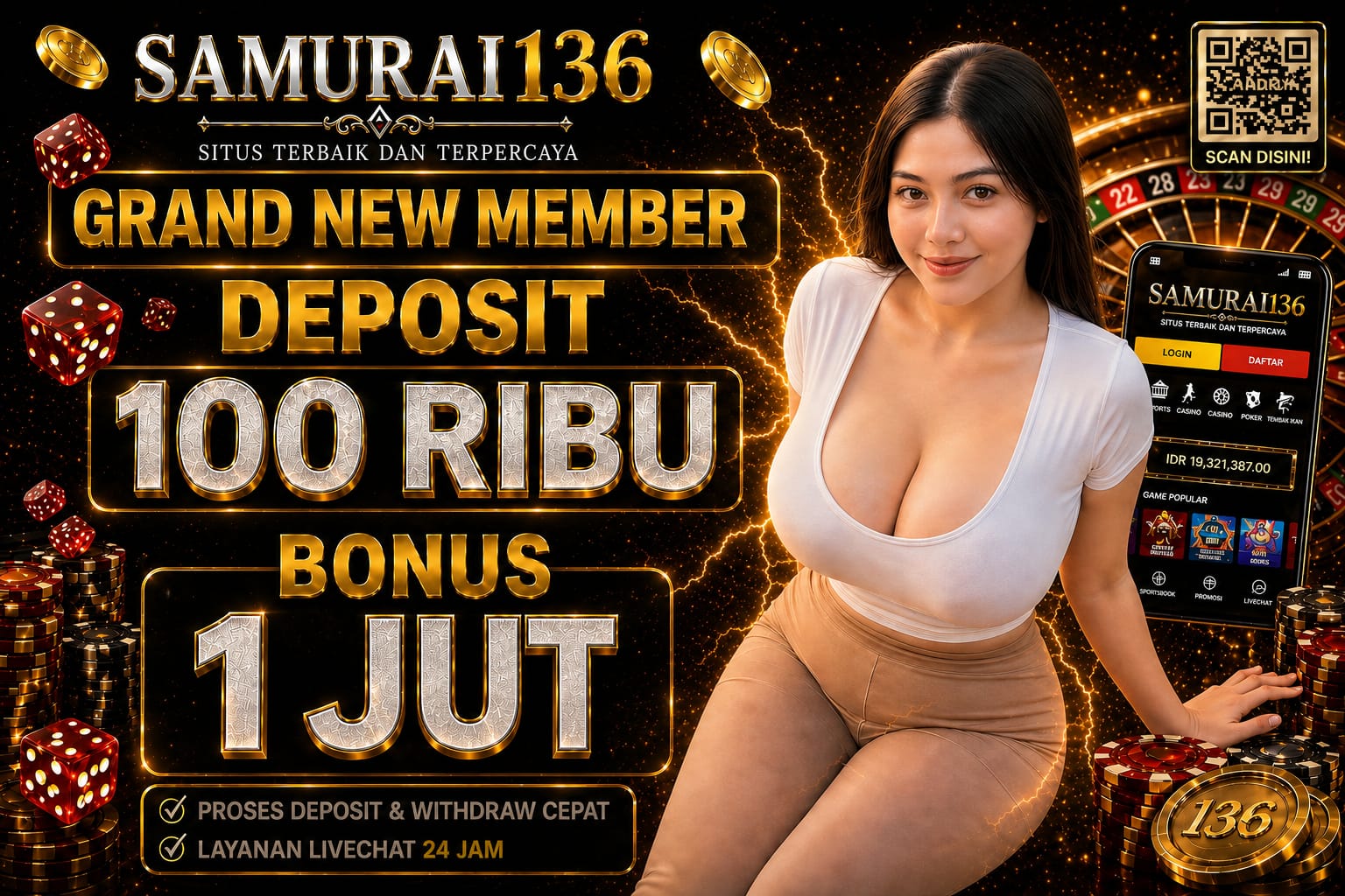 SAMURAI136 : Link Agen Slot Gacor Resmi Terbaru Bonus New Member 100% promo